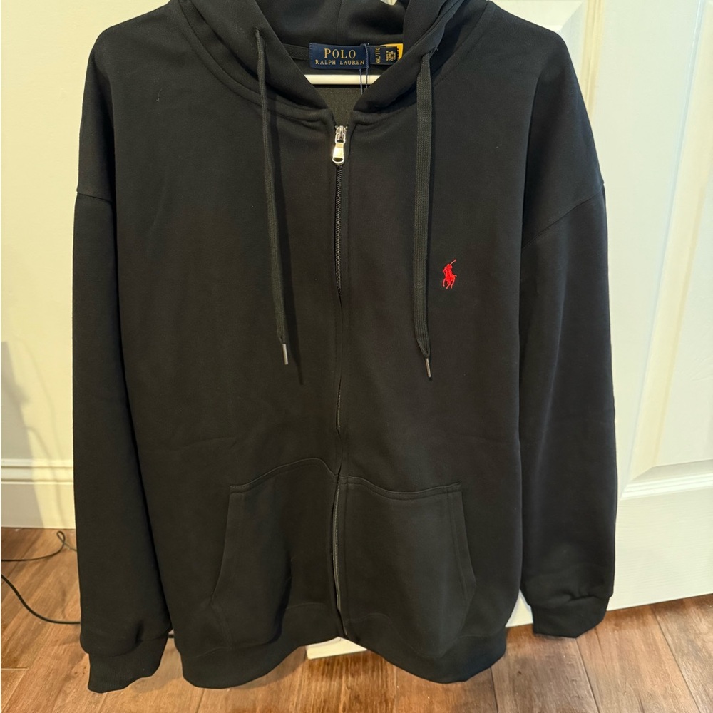 Ralph Lauren Men's Black Zip-Up Hoodie
